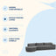 Canapea Modulară Curbată pentru Living, Gri – imagine 3