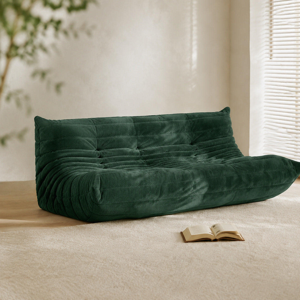Canapea Modulară Extensibilă, Catifea, Verde – imagine 2