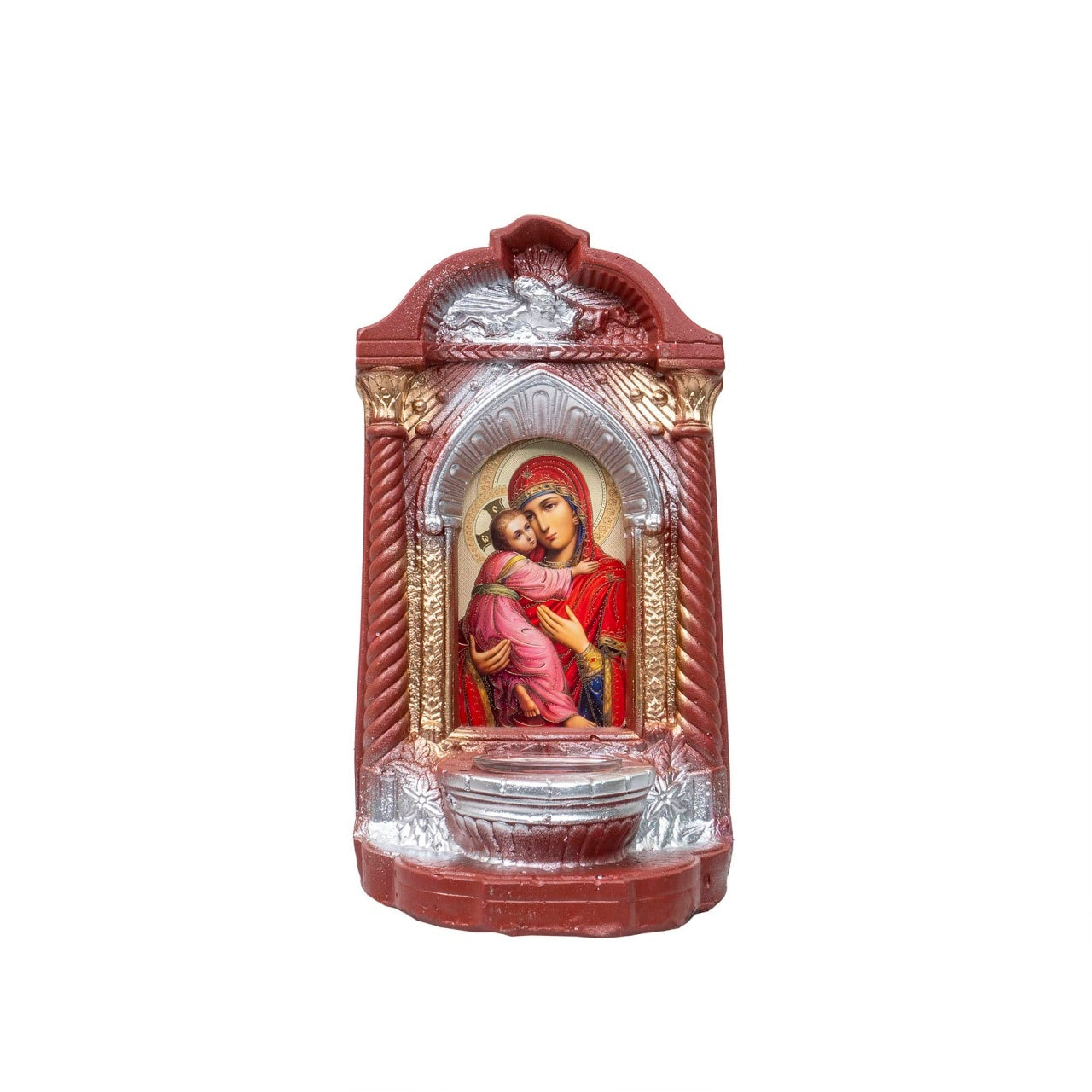 Candela mare din ipsos cu Familia Sfanta, 16x12x29cm, lucrata manual