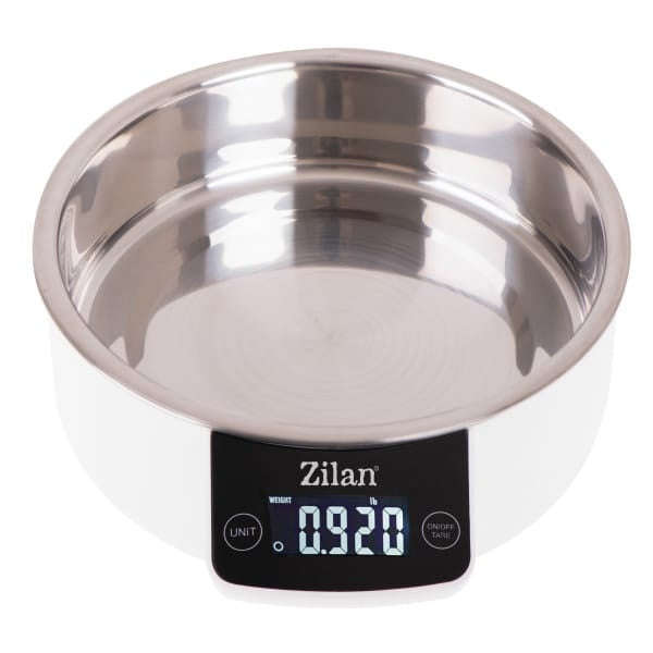 Cantar alimentar digital cu bol inox 900ml, capacitate 5 kg, ecran LCD alb