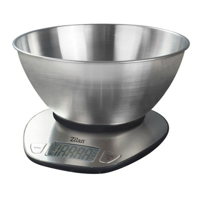 Cantar alimentar digital inox cu ecran LED si indicator baterie scazuta, capacitate 5 kg