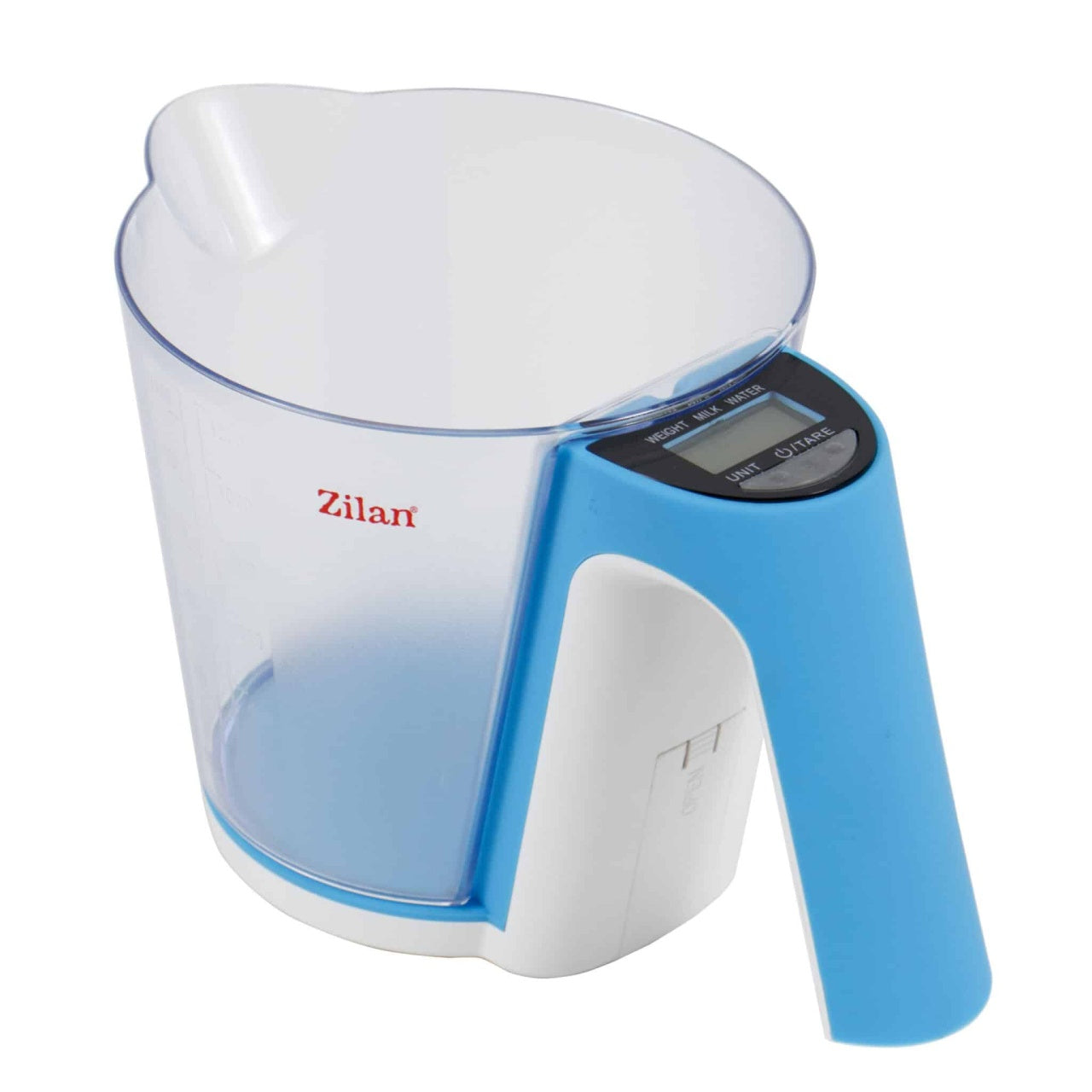 Cantar bucatarie digital cu cana, capacitate 2 Kg, alb si albastru deschis