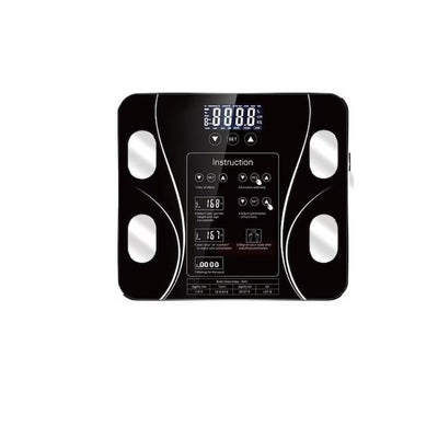 Cantar corporal SMART, cu aplicatie pentru telefon, din sticla securizata, cu afisaj LCD, negru