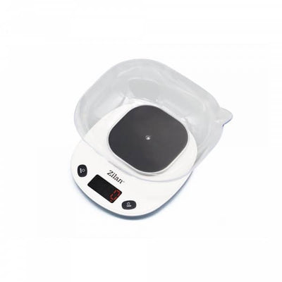 Cantar de bucatarie digital 5kg cu bol detasabil si ecran LCD alb