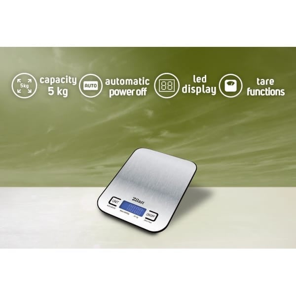 Cantar de bucatarie digital inox, ecran LED, capacitate 5 kg, oprire automata