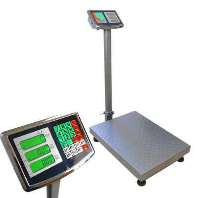 Cantar de platforma, sarcina maxima 500 kg, din otel, afisaj digital cu iluminare, cu baterie reincarcabila de mare capacitate, precizie de masurare +/- 100 g, argintiu