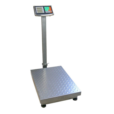 Cantar de platforma, sarcina maxima 500 kg, din otel, afisaj digital cu iluminare, cu baterie reincarcabila de mare capacitate, precizie de masurare +/- 100 g, argintiu