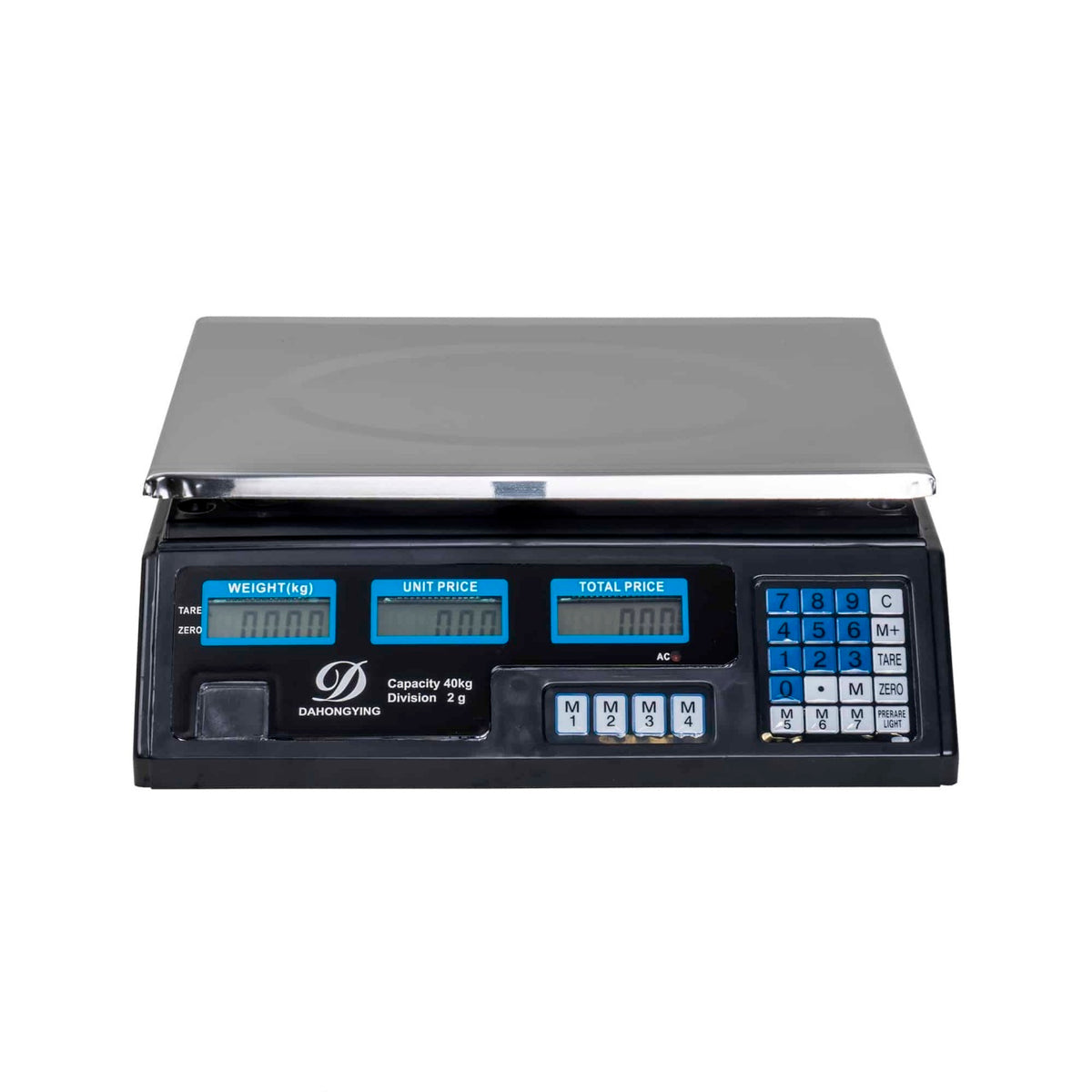 Cantar electronic 40 kg cu acumulator, platforma inox si afisaj dublu digital, negru