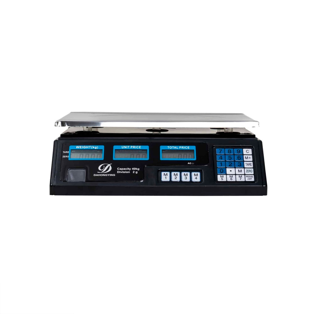 Cantar electronic 40 kg cu acumulator, platforma inox si afisaj dublu digital, negru