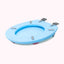 Capac WC albastru cu burete, latime 340 mm, sistem inchidere standard