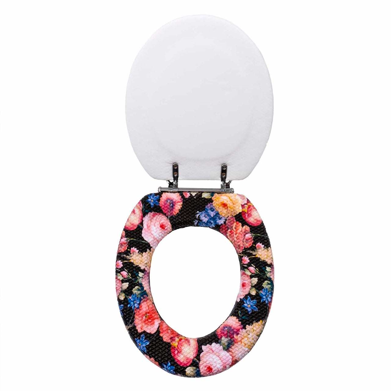 Capac WC clasic cu burete din spuma si model decorativ