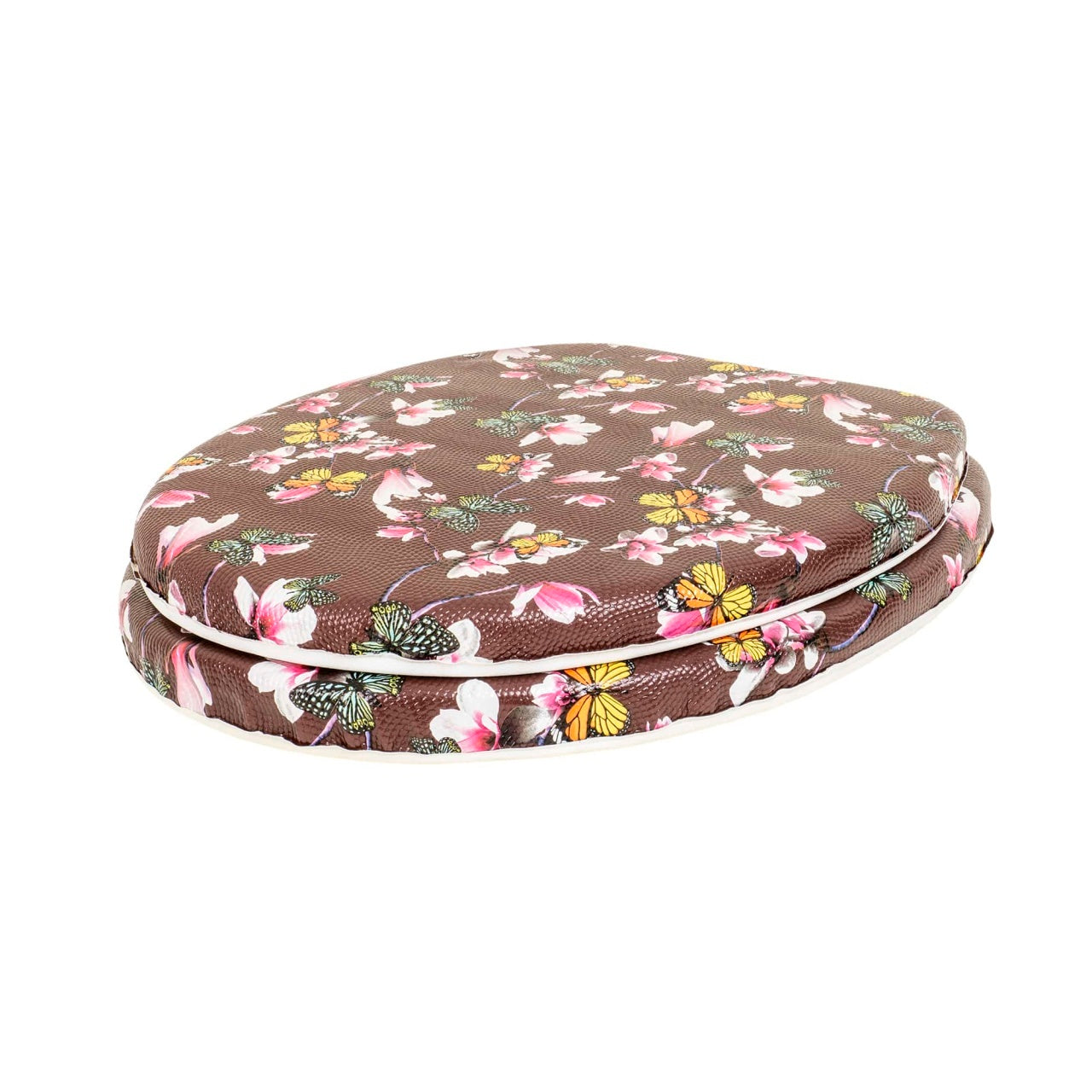 Capac WC clasic cu burete din spuma si model, dimensiuni 34x40x6 cm