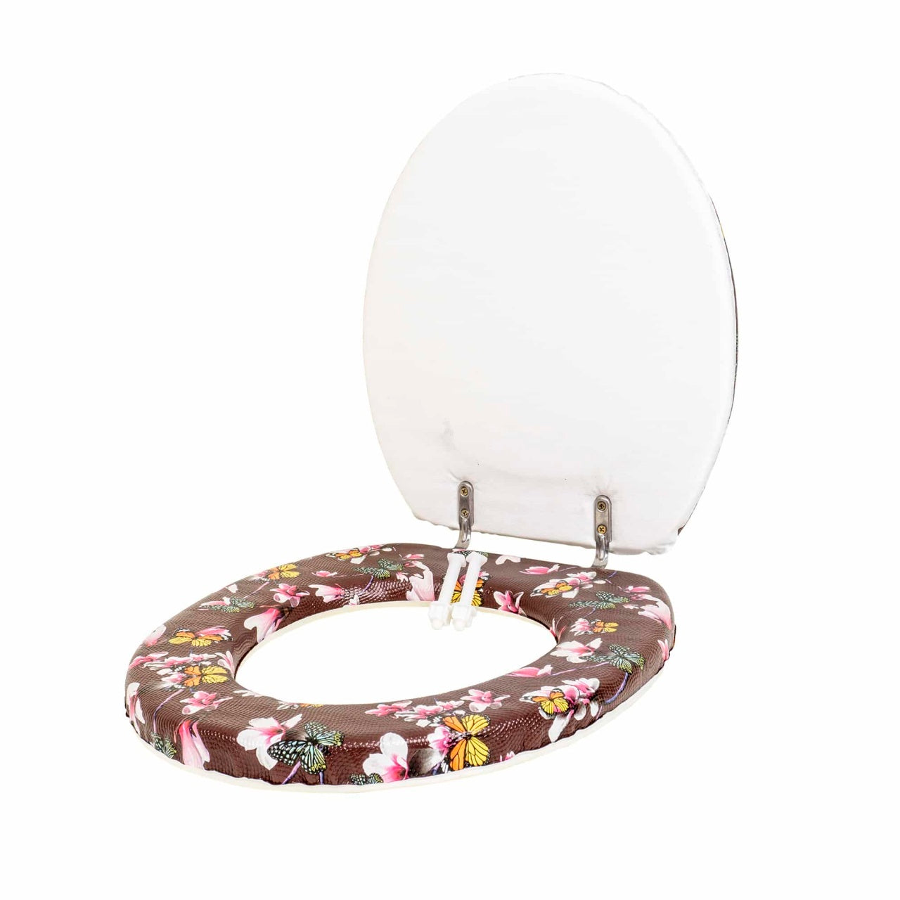 Capac WC clasic cu burete din spuma si model, dimensiuni 34x40x6 cm