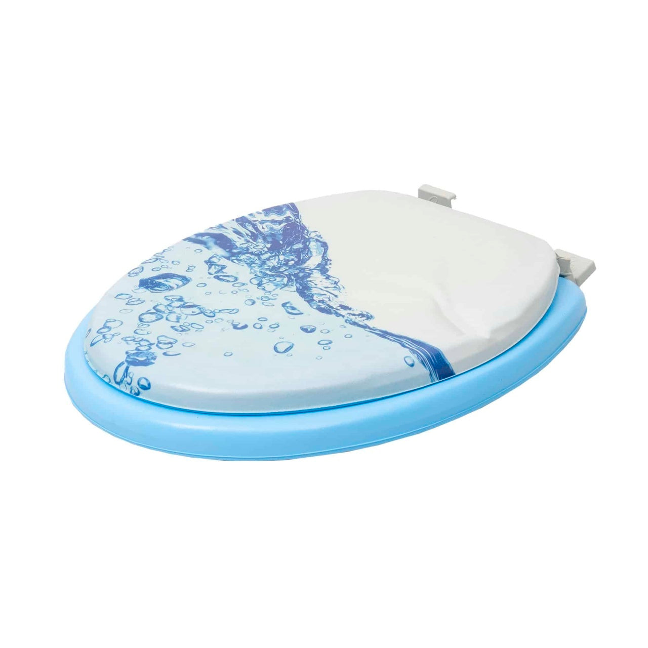 Capac WC cu burete albastru, latime 340 mm, sistem inchidere standard