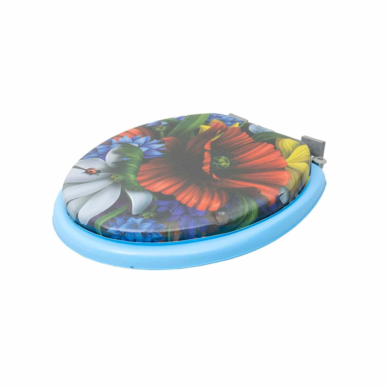 Capac WC cu burete albastru, latime 340 mm, sistem inchidere standard