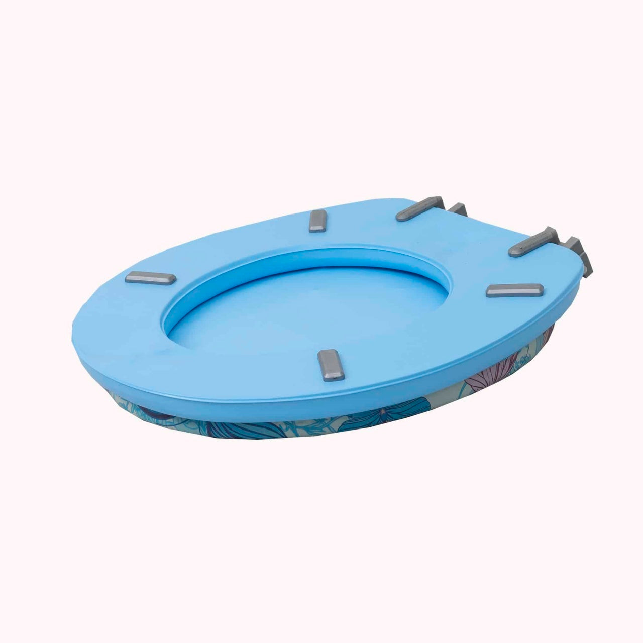 Capac WC cu burete albastru, latime 340 mm, sistem inchidere standard