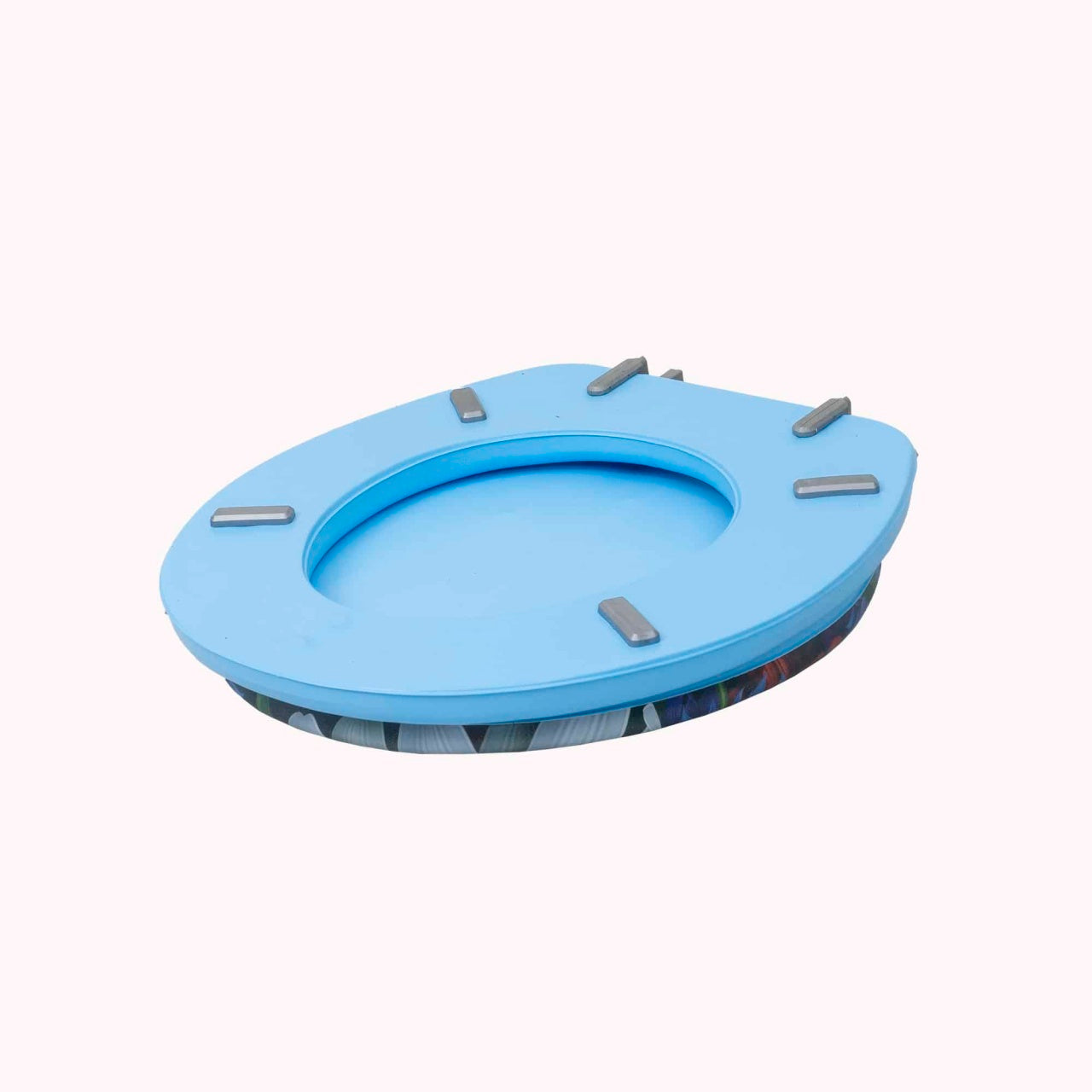 Capac WC cu burete albastru, latime 340 mm, sistem inchidere standard