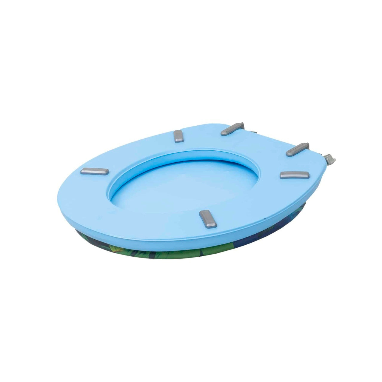 Capac WC cu burete albastru, latime 340 mm, sistem inchidere standard