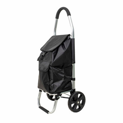 Carucior pentru cumparaturi, cadru metalic, capacitate 25kg, negru