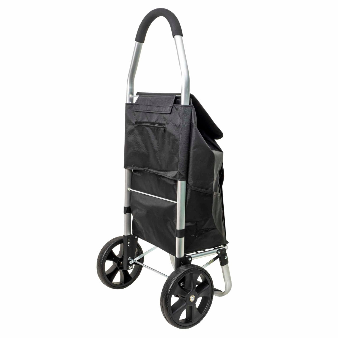 Carucior pentru cumparaturi, cadru metalic, capacitate 25kg, negru