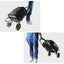 Carucior pentru cumparaturi, cu cadru din metal, 2 roti mari, pliabil, pentru maxim 25 kg, cu 2 buzunare laterale, negru