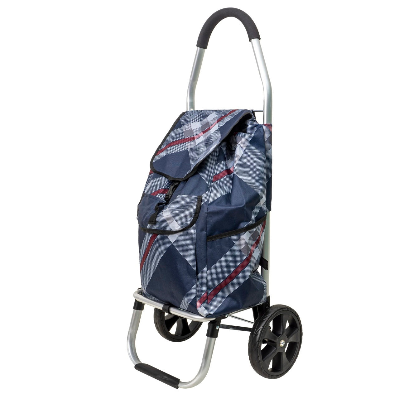 Carucior pentru cumparaturi cu cadru metalic, capacitate 25kg, albastru