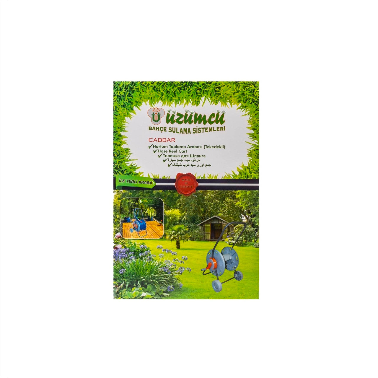 Carucior pentru furtun gradinarit, plastic, pentru furtun 1/2"", 5/8"" si 3/4""