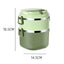 Caserola din otel inoxidabil, cu 2 compartimente pentru separarea mancarii, capacitate totala 1, 4L, verde