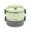 Caserola din otel inoxidabil, cu 2 compartimente pentru separarea mancarii, capacitate totala 1, 4L, verde
