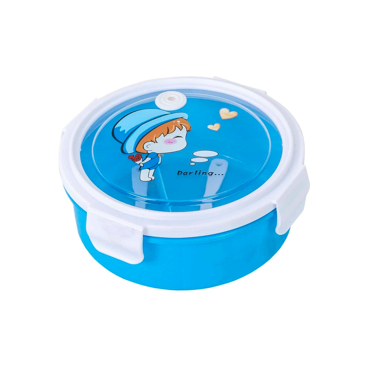 Caserola rotunda din plastic pentru copii, albastru, 15 cm diametru