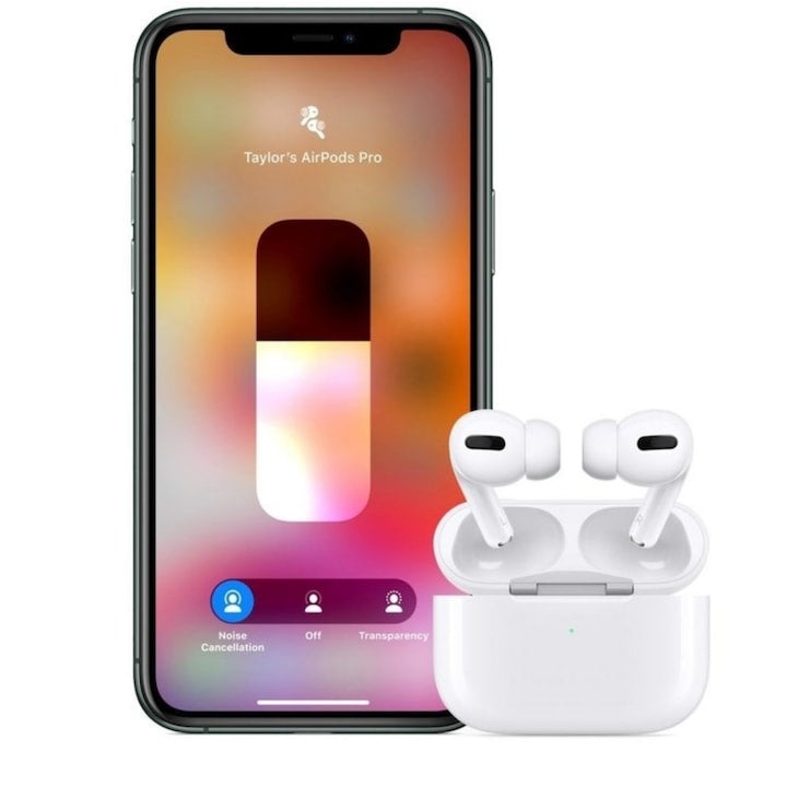 Casti bluetooth wireless, pentru Android si iPhone, sunet 3D stereo cu reducerea zgomotului din fundal, control SMART tactil, alb