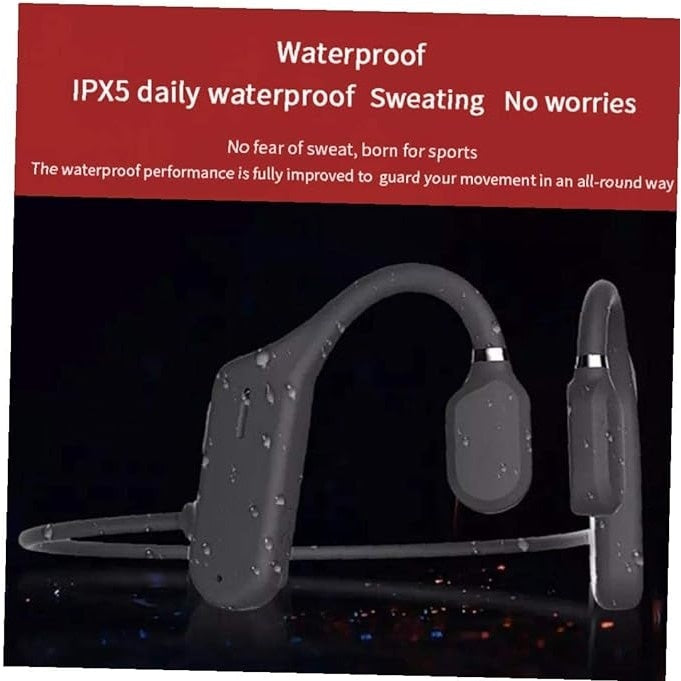 Casti cu conductie osoasa, conexiune Bluetooth, cu membrana ecologica, din plastic rezistent, rezistente la apa, negru