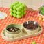 Castron cu alimentare lenta pentru caini, Castron dublu pentru hrana si apa, 36x19 cm, Verde