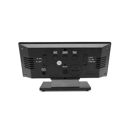 Ceas de Birou FOXMAG24, Digital, Temperatura, Functie de Alarma, Lumina Alba, Negru