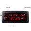 Ceas de masa, cu LED rosu, din PVC, cu alarma, calendar si temperatura, alimentare la retea, dimensiuni 19 x 8 x 7.5 cm, negru/rosu
