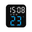 Ceas de masa, cu lumina led albastru, incarcare USB, alarme, calendar, temperatura, functie snooze, mod de noapte, dimensiuni 11 X 10 X 4 cm, negru/albastru