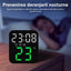 Ceas de masa, cu lumina led verde, incarcare USB, alarme, calendar, temperatura, functie snooze, mod de noapte, dimensiuni 11 X 10 X 4 cm, negru/verde