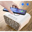 Ceas de masa, cu suprafata de incarcare a dispozitivelor WI-FI, monitorizare temperaturii, afisare a timpului, alarma, din PVC, alb