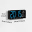 Ceas de masa si de perete, digital, cu lumina led albastru, calendar, cronometru, alarma, termometru, functie snooze, 2 moduri de iluminare, dimensiuni 24x9cm, negru/albastru