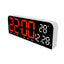 Ceas de masa si de perete, digital, cu lumina led rosu, calendar, cronometru, alarma, termometru, functie snooze, 2 moduri de iluminare, dimensiuni 24x9cm, negru/rosu