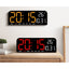 Ceas de masa si de perete, digital, cu lumina led rosu, calendar, cronometru, alarma, termometru, functie snooze, 2 moduri de iluminare, dimensiuni 24x9cm, negru/rosu