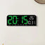 Ceas de masa si de perete, digital, cu lumina led verde, calendar, cronometru, alarma, termometru, functie snooze, 2 moduri de iluminare, dimensiuni 24x9cm, negru/verde