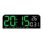 Ceas de masa si de perete, digital, cu lumina led verde, calendar, cronometru, alarma, termometru, functie snooze, 2 moduri de iluminare, dimensiuni 24x9cm, negru/verde
