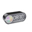 Ceas desteptator cu Bluetooth si radio FM, din ABS, ecran cu oglinda LED de 11,6 cm, cu acumulator, negru