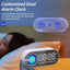 Ceas desteptator cu Bluetooth si radio FM, din ABS, ecran cu oglinda LED de 11,6 cm, cu acumulator, negru