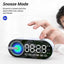 Ceas desteptator cu Bluetooth si radio FM, din ABS, ecran cu oglinda LED de 11,6 cm, cu acumulator, negru