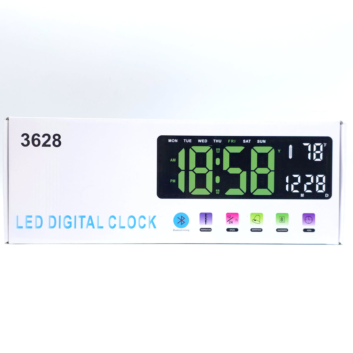 Ceas digital LED 3628, cu calendar și temperatură – imagine 2
