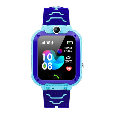 Ceas smartwatch pentru copii, functie de localizare GPS, apeluri telefonice si video, istoric traseu, joc matematic, albastru