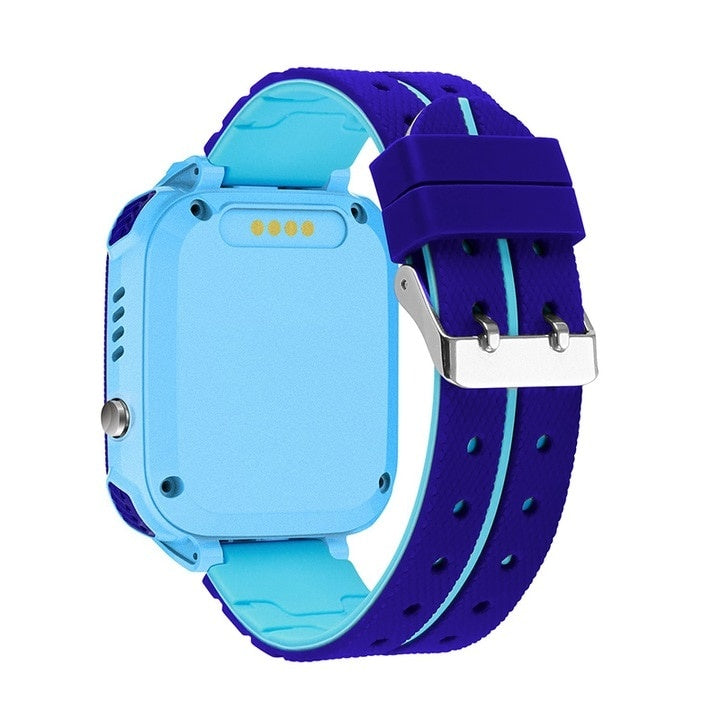 Ceas smartwatch pentru copii, functie de localizare GPS, apeluri telefonice si video, istoric traseu, joc matematic, albastru