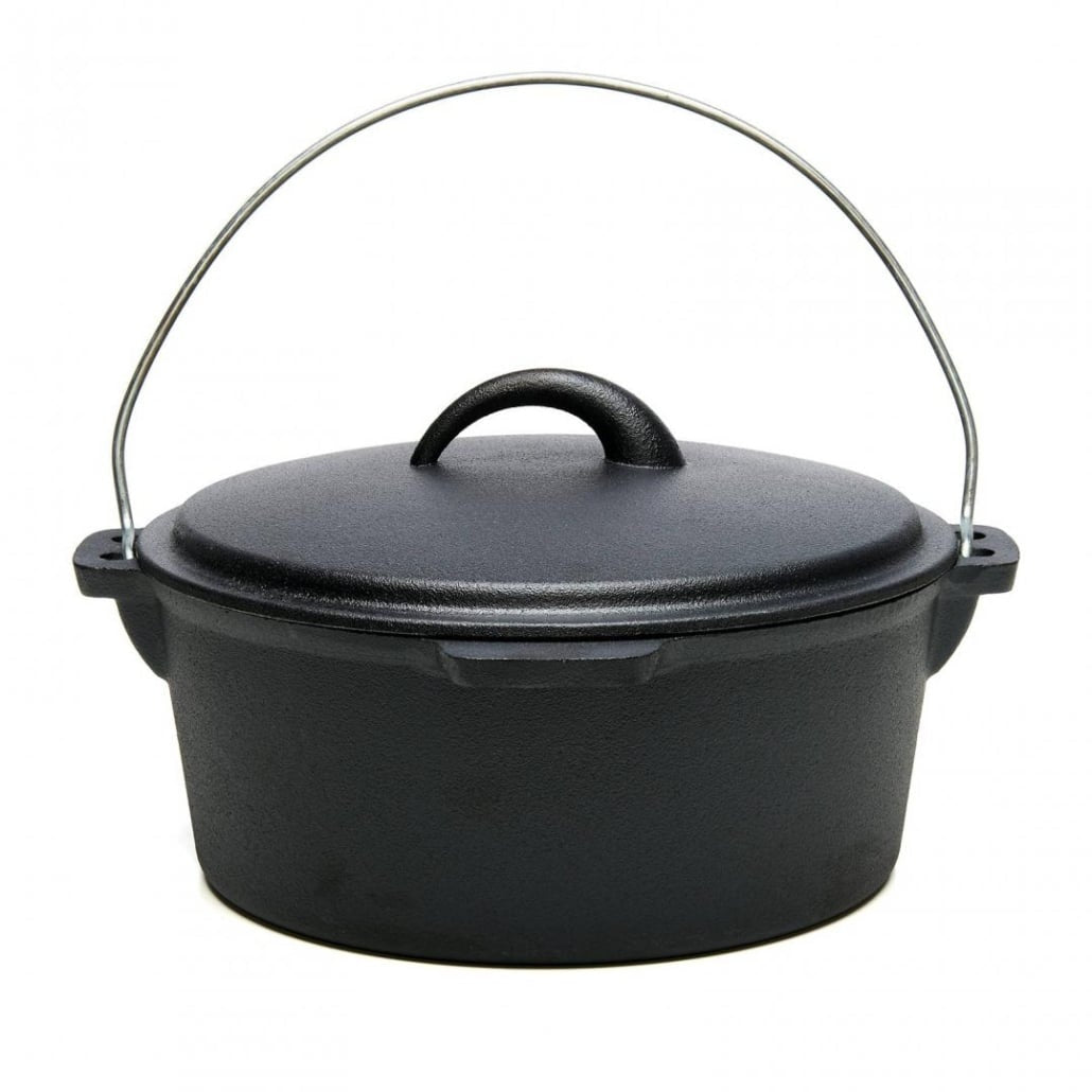 Ceaun fonta pura cu capac, 25x10 cm, capacitate 3.5L, constructie solida